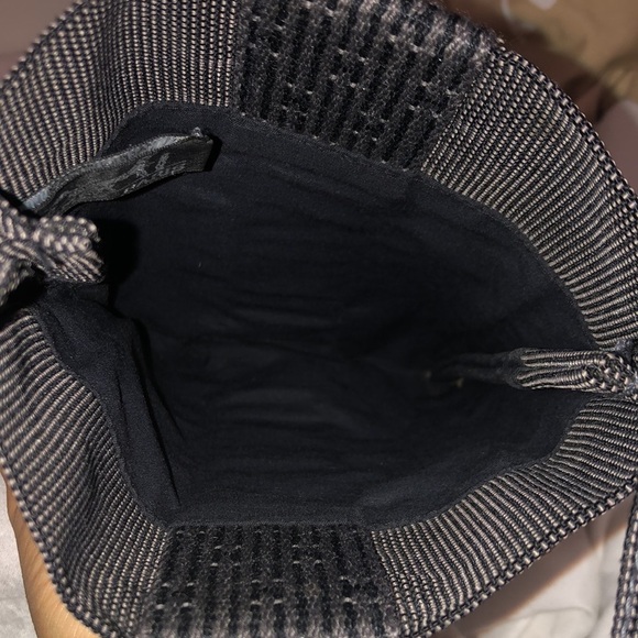 Hermes 🌟 Vintage Yale Line Mini Pochette Shoulder Bag Gray Canvas /Slin… - Picture 7 of 16